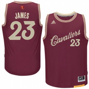 Maillot Adidas Rouge 2015-16 Christmas Day Authentic Cleveland Cavaliers - LeBron James #23 - Homme