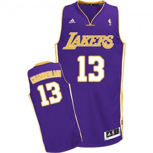 Maillot NBA Swingman Wilt Chamberlain #13 Los Angeles Lakers Road Violet - Homme