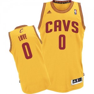 Maillot NBA Or Kevin Love #0 Cleveland Cavaliers Alternate Swingman Homme Adidas