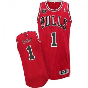 Maillot NBA Authentic Derrick Rose #1 Chicago Bulls Road 20TH Anniversary Rouge - Homme