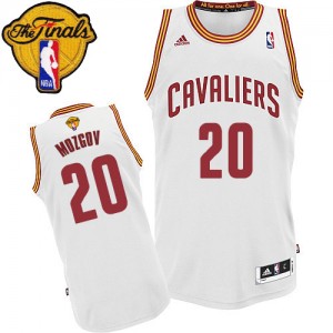 Maillot Adidas Blanc Home 2015 The Finals Patch Swingman Cleveland Cavaliers - Timofey Mozgov #20 - Homme