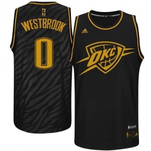 Maillot NBA Authentic Russell Westbrook #0 Oklahoma City Thunder Precious Metals Fashion Noir - Homme