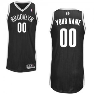 Maillot NBA Noir Authentic Personnalisé Brooklyn Nets Road Homme Adidas