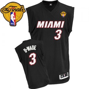 Miami Heat Dwyane Wade #3 D-WADE Nickname Finals Patch Swingman Maillot d'équipe de NBA - Noir pour Homme