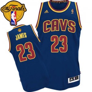 Maillot NBA Authentic LeBron James #23 Cleveland Cavaliers CavFanatic 2015 The Finals Patch Bleu marin - Femme