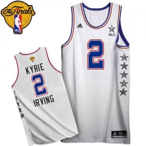 Maillot NBA Blanc Kyrie Irving #2 Cleveland Cavaliers 2015 All Star 2015 The Finals Patch Swingman Homme Adidas