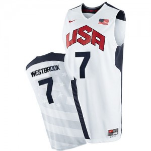Maillot Nike Blanc 2012 Olympics Swingman Team USA - Russell Westbrook #7 - Homme