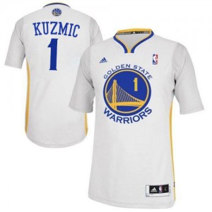 Golden State Warriors #1 Adidas Alternate Blanc Swingman Maillot d'équipe de NBA vente en ligne - Ognjen Kuzmic pour Homme