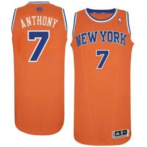 Maillot Adidas Orange Alternate Authentic New York Knicks - Carmelo Anthony #7 - Homme