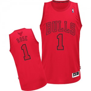 Chicago Bulls Derrick Rose #1 Big Color Fashion Authentic Maillot d'équipe de NBA - Rouge pour Homme