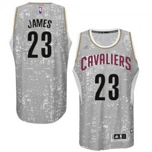 Maillot NBA Cleveland Cavaliers #23 LeBron James Gris Adidas Swingman City Light - Homme