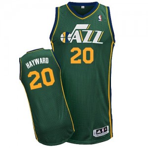 Maillot NBA Vert Gordon Hayward #20 Utah Jazz Alternate Authentic Homme Adidas