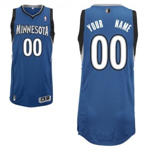 Maillot NBA Slate Blue Authentic Personnalisé Minnesota Timberwolves Road Enfants Adidas