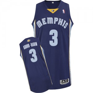 Memphis Grizzlies Shareef Abdur-Rahim #3 Road Authentic Maillot d'équipe de NBA - Bleu marin pour Homme