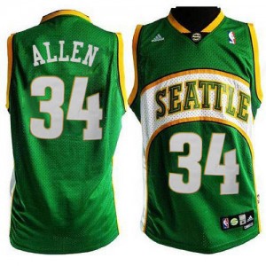 Maillot Adidas Vert Seattle SuperSonics Style Swingman Oklahoma City Thunder - Ray Allen #34 - Homme