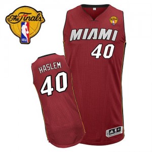 Maillot Authentic Miami Heat NBA Alternate Finals Patch Rouge - #40 Udonis Haslem - Homme