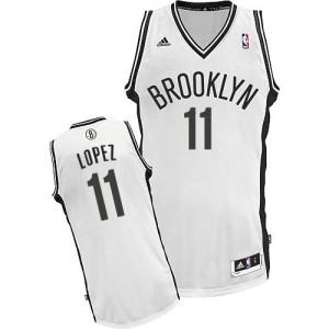 Maillot NBA Brooklyn Nets #11 Brook Lopez Blanc Adidas Swingman Home - Homme
