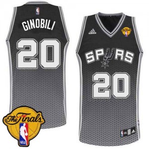 San Antonio Spurs #20 Adidas Resonate Fashion Finals Patch Noir Swingman Maillot d'équipe de NBA pas cher - Manu Ginobili pour Homme