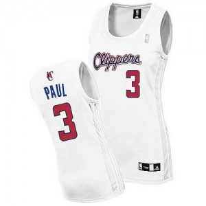 Los Angeles Clippers #3 Adidas Home Blanc Authentic Maillot d'équipe de NBA Le meilleur cadeau - Chris Paul pour Femme