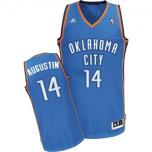 Maillot NBA Bleu royal D.J. Augustin #14 Oklahoma City Thunder Road Swingman Homme Adidas