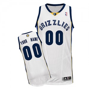 Memphis Grizzlies Authentic Personnalisé Home Maillot d'équipe de NBA - Blanc pour Homme