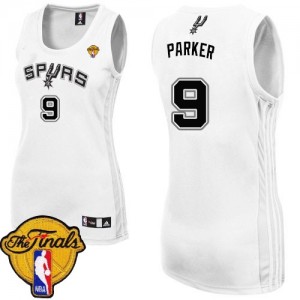 Maillot Authentic San Antonio Spurs NBA Home Finals Patch Blanc - #9 Tony Parker - Femme