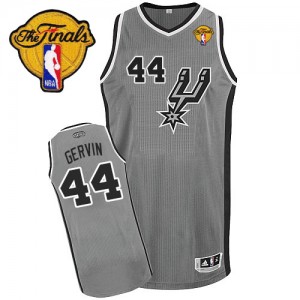 Maillot NBA San Antonio Spurs #44 George Gervin Gris argenté Adidas Authentic Alternate Finals Patch - Homme