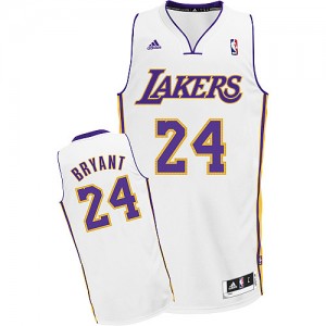 Maillot NBA Los Angeles Lakers #24 Kobe Bryant Blanc Adidas Swingman Alternate - Enfants