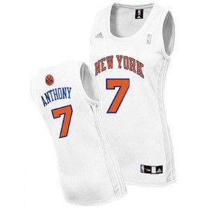 Maillot NBA New York Knicks #7 Carmelo Anthony Blanc Adidas Swingman Home - Femme