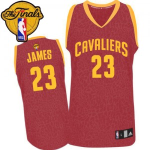 Maillot Adidas Rouge Crazy Light 2015 The Finals Patch Authentic Cleveland Cavaliers - LeBron James #23 - Homme