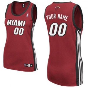 Maillot NBA Miami Heat Personnalisé Authentic Rouge Adidas Alternate - Femme