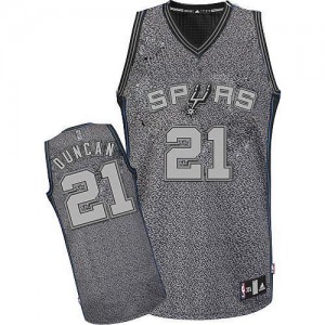 San Antonio Spurs Tim Duncan #21 Static Fashion Swingman Maillot d'équipe de NBA - Gris pour Femme