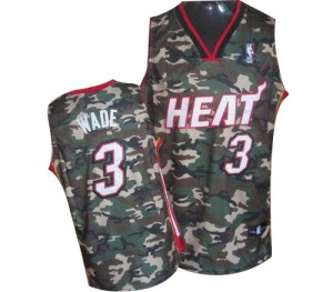 Maillot Authentic Miami Heat NBA Stealth Collection Finals Patch Camo - #3 Dwyane Wade - Homme