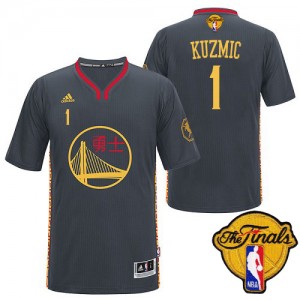 Maillot NBA Authentic Ognjen Kuzmic #1 Golden State Warriors Slate Chinese New Year 2015 The Finals Patch Noir - Homme