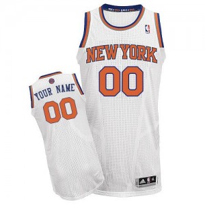 Maillot NBA New York Knicks Personnalisé Authentic Blanc Adidas Home - Homme