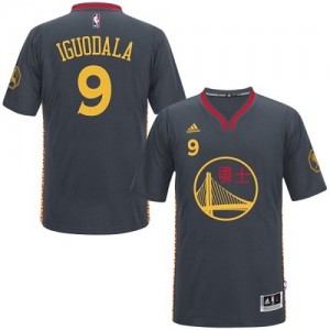 Maillot Adidas Noir Slate Chinese New Year Authentic Golden State Warriors - Andre Iguodala #9 - Homme