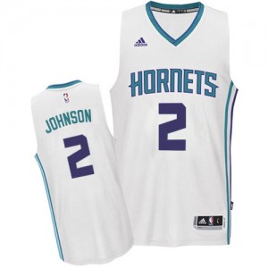 Charlotte Hornets #2 Adidas Home Blanc Authentic Maillot d'équipe de NBA pas cher - Larry Johnson pour Homme