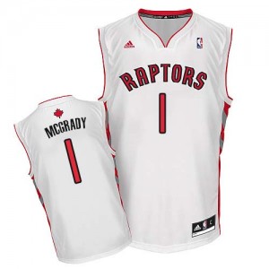 Toronto Raptors Tracy Mcgrady #1 Home Swingman Maillot d'équipe de NBA - Blanc pour Homme