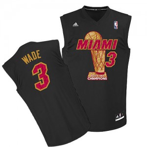 Miami Heat Dwyane Wade #3 Finals Champions Swingman Maillot d'équipe de NBA - Noir pour Homme