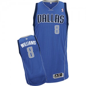 Maillot NBA Dallas Mavericks #8 Deron Williams Bleu royal Adidas Authentic Road - Femme