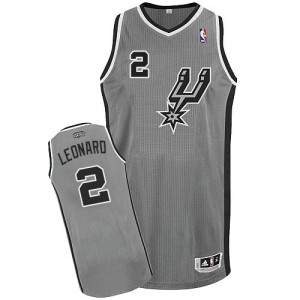 Maillot Authentic San Antonio Spurs NBA Alternate Gris argenté - #2 Kawhi Leonard - Enfants