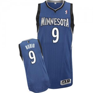 Maillot Adidas Slate Blue Road Authentic Minnesota Timberwolves - Ricky Rubio #9 - Enfants