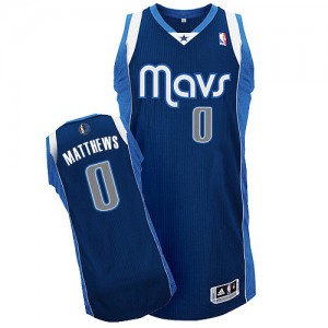 Dallas Mavericks #0 Adidas Alternate Bleu marin Authentic Maillot d'équipe de NBA la vente - Wesley Matthews pour Homme
