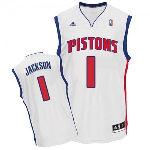 Maillot Adidas Blanc Home Swingman Detroit Pistons - Reggie Jackson #1 - Homme