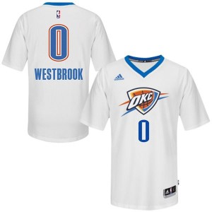 Maillot NBA Blanc Russell Westbrook #0 Oklahoma City Thunder Pride Swingman Homme Adidas