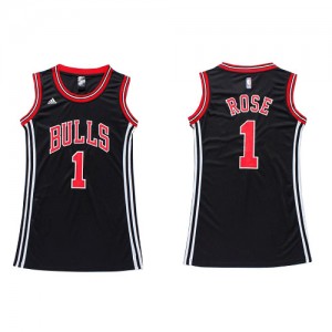 Maillot Adidas Noir Dress Swingman Chicago Bulls - Derrick Rose #1 - Femme