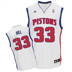 Detroit Pistons Grant Hill #33 Home Swingman Maillot d'équipe de NBA - Blanc pour Homme