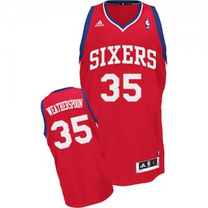 Maillot NBA Philadelphia 76ers #35 Clarence Weatherspoon Rouge Adidas Swingman Road - Homme