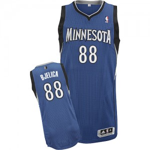 Maillot Adidas Slate Blue Road Authentic Minnesota Timberwolves - Nemanja Bjelica #88 - Homme