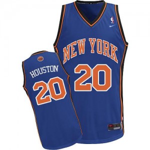 Maillot NBA New York Knicks #20 Allan Houston Bleu royal Nike Authentic Throwback - Homme
